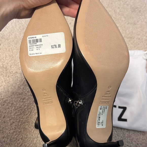 SCHUTZ Black Heeled Leather Boots - Picture 4 of 6